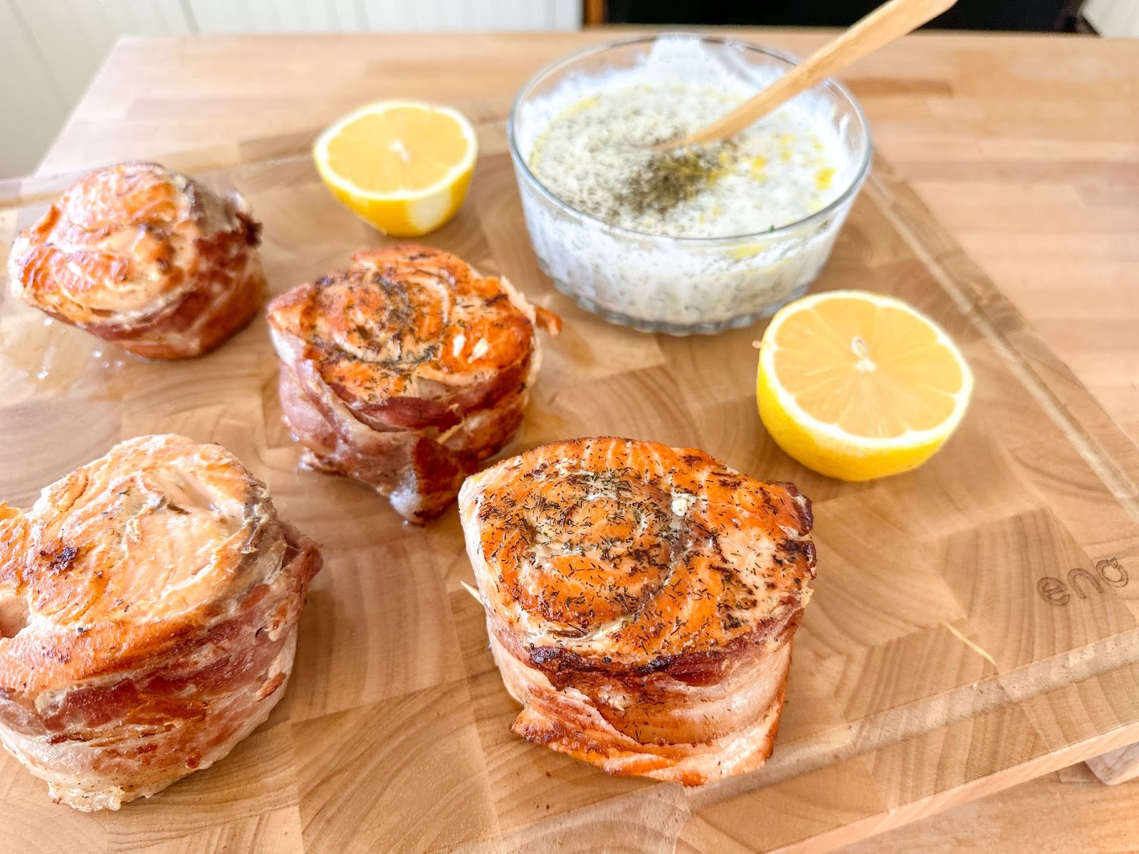 Tournedos de saumon et sauce yogourt
